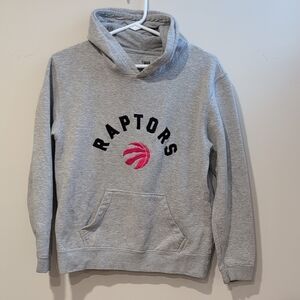 NBA Raptors Gray Hoodie with Black Logo